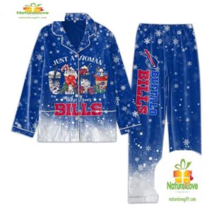 NFL Buffalo Bills Just A Woman Who Loves Bills For Football Team Winter Satin Pajamas Set Gift for Fans