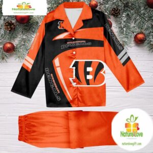 NFL Cincinnati Bengals Special Football Team Winter Season Satin Pajamas Set 2