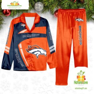 NFL Denver Broncos Football Team Winter Satin Pajamas Set Gift for Fans