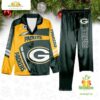 NFL Green Bay Packers Football Team Winter Satin Pajamas Set Gift for Fans
