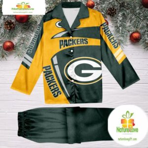 NFL Green Bay Packers Special Football Team Winter Season Satin Pajamas Set 2