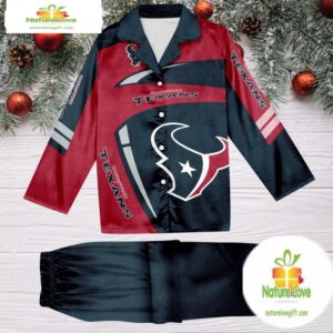 NFL Houston Texans Special Football Team Winter Season Satin Pajamas Set 2