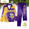 NFL Minnesota Vikings Football Team Winter Satin Pajamas Set Gift for Fans