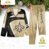 NFL New Orleans Saints Football Team Winter Satin Pajamas Set Gift for Fans