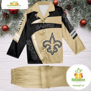 NFL New Orleans Saints Special Football Team Winter Season Satin Pajamas Set 2
