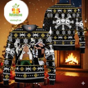 Blackbeard Pirates Anime Xmas Gifts One Piece Ugly Christmas Sweater