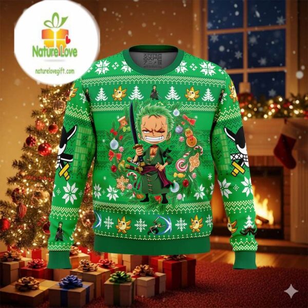 Christmas Zoro One Piece Ugly Christmas Sweater