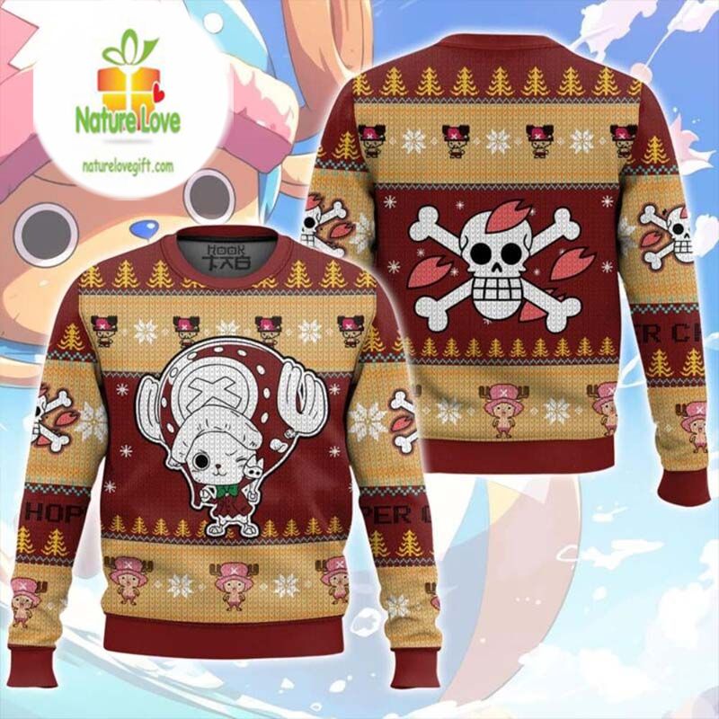 Cute Chopper One Piece Ugly Christmas Sweater Cute Chopper One Piece Ugly Christmas Sweater