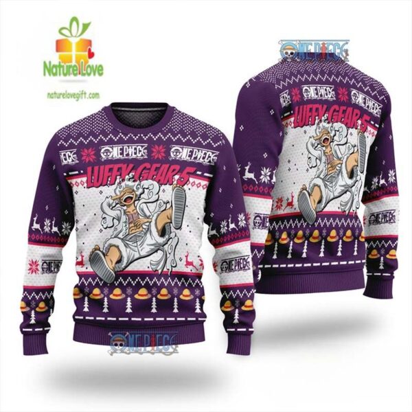 Gear 5 Joy Boy One Piece Ugly Christmas Sweater