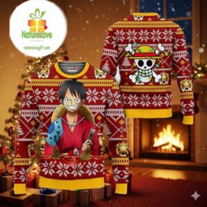 Luffy Wano Anime Xmas Gifts One Piece Ugly Christmas Sweater
