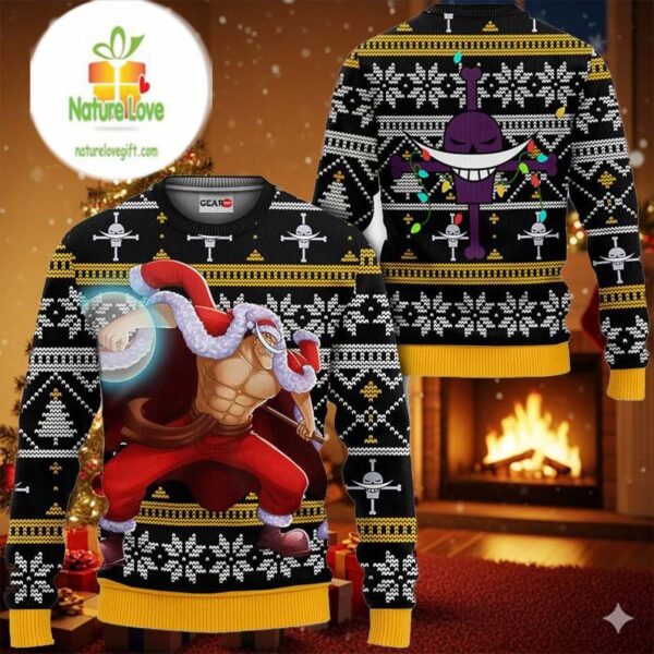 Whitebeard Anime Xmas Gifts One Piece Ugly Christmas Sweater