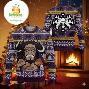 Yonko Kaido Anime Xmas Gifts One Piece Ugly Christmas Sweater