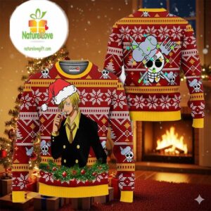 Sanji Anime Xmas Gifts One Piece Ugly Christmas Sweater