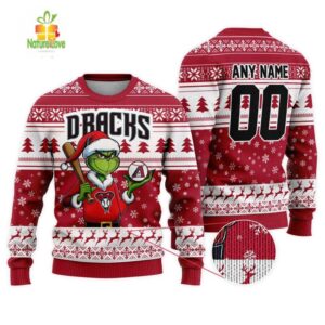 MLB Arizona Diamondbacks Grinch Christmas Ugly Sweater