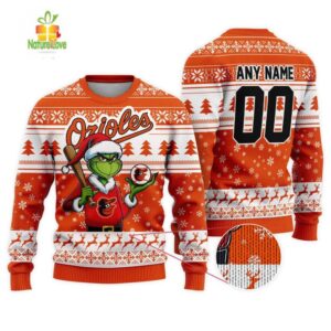 MLB Baltimore Orioles Grinch Christmas Ugly Sweater