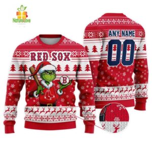 MLB Boston Red Sox Grinch Christmas Ugly Sweater