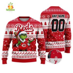 MLB Cincinnati Reds Grinch Christmas Ugly Sweater