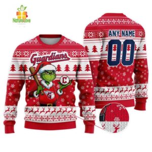 MLB Cleveland Guardians Grinch Christmas Ugly Sweater