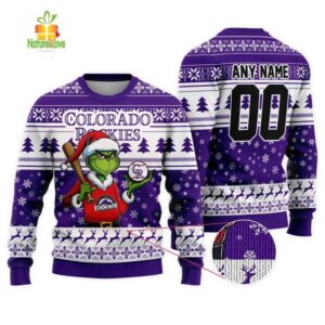 MLB Colorado Rockies Grinch Christmas Ugly Sweater