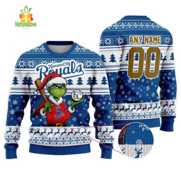 MLB Kansas City Royals Grinch Christmas Ugly Sweater
