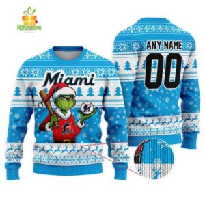 MLB Miami Marlins Grinch Christmas Ugly Sweater