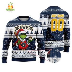 MLB Milwaukee Brewers Grinch Christmas Ugly Sweater