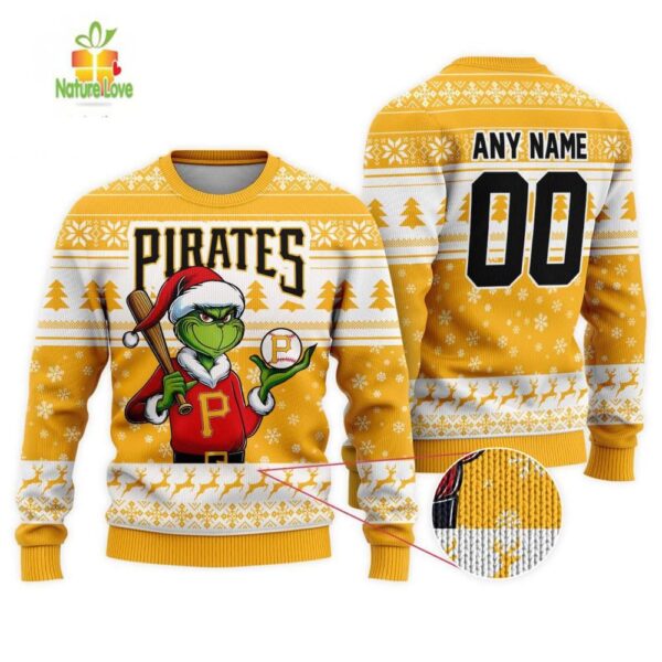 MLB Pittsburgh Pirates Grinch Christmas Ugly Sweater