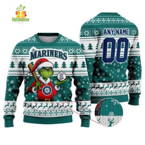 MLB Seattle Mariners Grinch Christmas Ugly Sweater