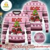 ACDC Funny Band Graphics Vintage Pink Christmas Ugly Sweater 2025