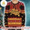 ACDC Hells Bells Band Iconic Logo And Symbols Official Knitted Ugly Christmas Sweater
