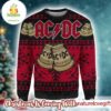 ACDC Hells Bells Signature Bells Snowflakes Pattern Black And Red Vintage Ugly Christmas Sweater