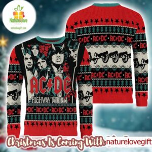 ACDC Highway To Hell Whole Lotta Cozy 2025 Holiday Christmas Ugly Sweater