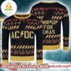 ACDC Power Up Lightning Pattern PWR Up For Xmas Knitted Ugly Christmas Sweater