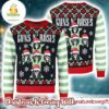 Guns N Roses Band Cross Logo Skeletons With Santa Hats Xmas Holiday Jumper Multicolor Ugly Christmas Sweater