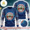 Guns N Roses Happy Holidays Snowy Knitted Blue 2025 Ugly Christmas Sweater