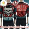 Guns N Roses Skull Santa Signature Logo Merry Fucking Christmas Ugly Christmas Sweater