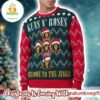 Guns N Roses Welcome To The Jingle Cross Xmas Holiday Logo Ugly Christmas Sweater