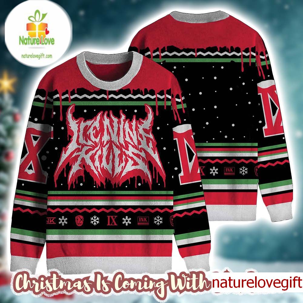 Ice Nine Kills Big Logo Horrorday Knitted Ugly Christmas Sweater Ice Nine Kills Big Logo Horrorday Knitted Ugly Christmas Sweater