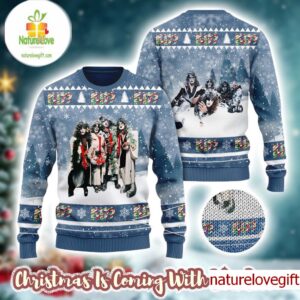 Kiss Band Funny Holiday Style Posing Merry Ugly Christmas Sweater Gift For Fans 2025