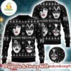 Kiss Band Funny Member Faces Classic Black Ugly Christmas Sweater