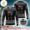 Kiss Band Graphics Rainbow Logo Xmas Holiday Style Pattern Personalized Ugly Christmas Sweater