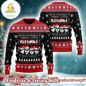 Kiss Have Yourself A Merry Little Kissmas Rock And Roll All Nite And Party Everyday Ugly Christmas Sweater