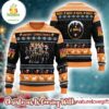 Kiss Merry Christmas Funny Santa Band Members Cartoon Style Snowy Gift For Fans Ugly Christmas Sweater