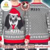 Kiss Merry Kiss Mas Signature Gene Simmons Flappy Tongue Knitted Ugly Christmas Sweater