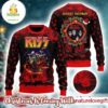 Kiss Merry Kissmas Rock And Roll In The Reindeer Sleigh Ugly Christmas Sweater