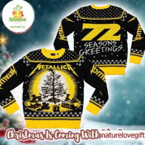 Metallica 72 Seasons Greetings Burnt Tree Holiday Ugly Christmas Sweater