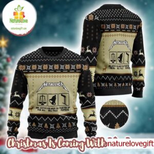 Metallica And Justice For All For Whom The Bells Tolls Master Of Puppets Albums Theme Holiday Ugly Christmas Sweater