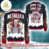 Metallica Skeleton Santa Gimme Yule Holiday Gimme Chest Nuts On A Fire Ugly Christmas Sweater