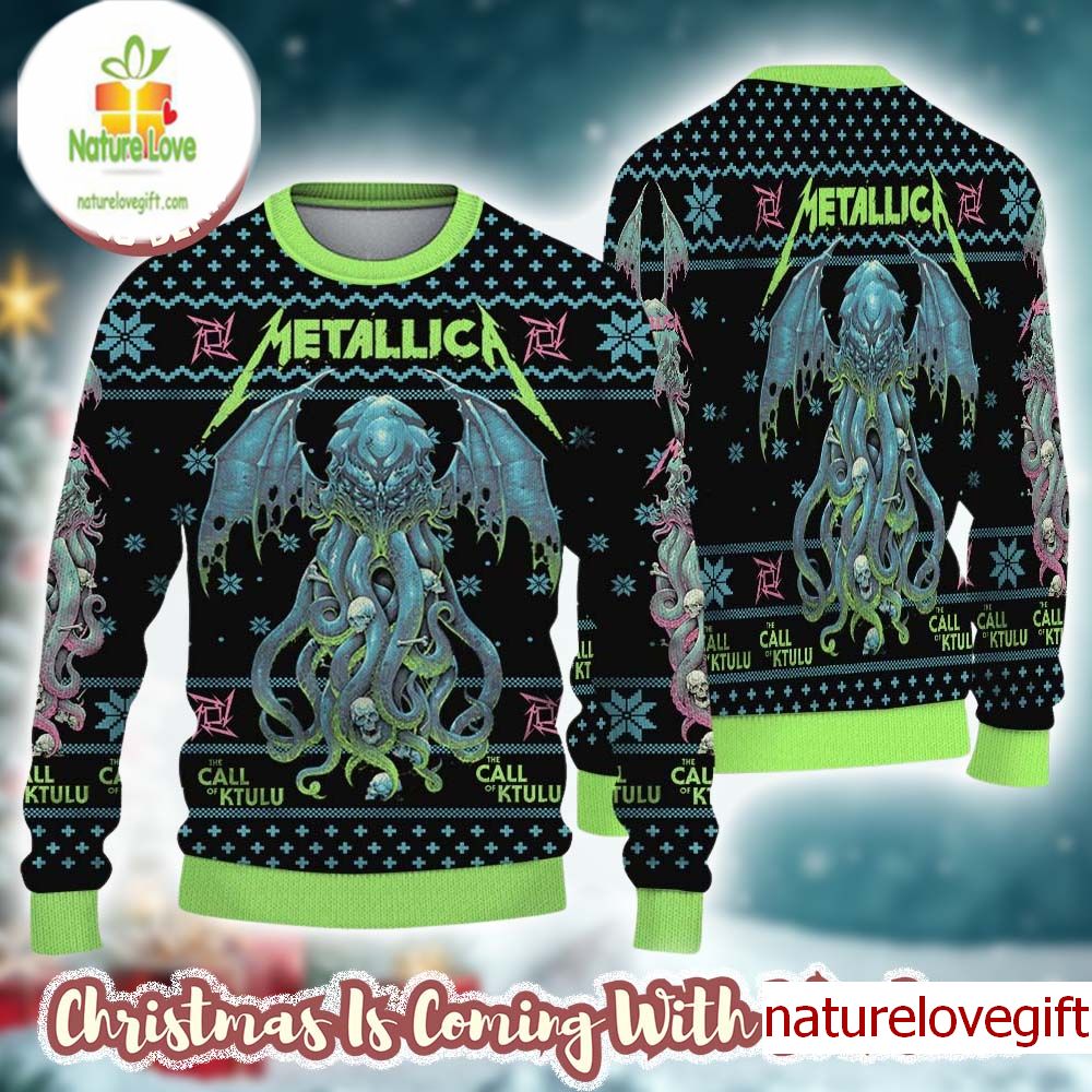 Metallica The Call Of Ktulu Art By Luke Preece 2025 Ugly Christmas Sweater Metallica The Call Of Ktulu Art By Luke Preece 2025 Ugly Christmas Sweater