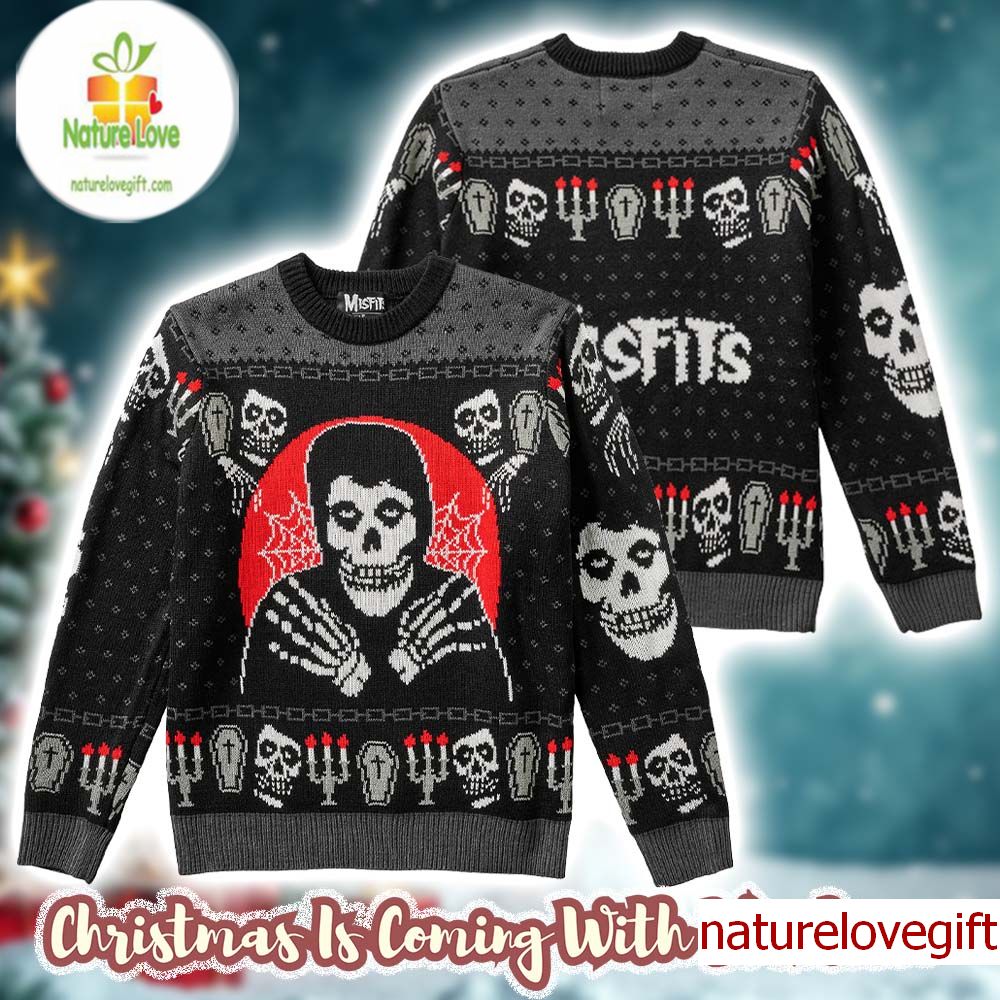 Misfits Crimson Ghost The Fiend Holiday 2025 Knitted Ugly Christmas Sweater Misfits Crimson Ghost The Fiend Holiday 2025 Knitted Ugly Christmas Sweater